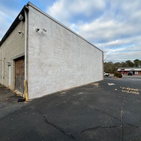 Freshly repainted block wall on a commercial building