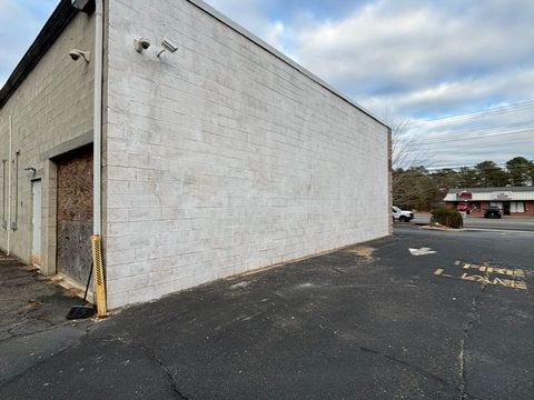 Freshly repainted block wall on a commercial building