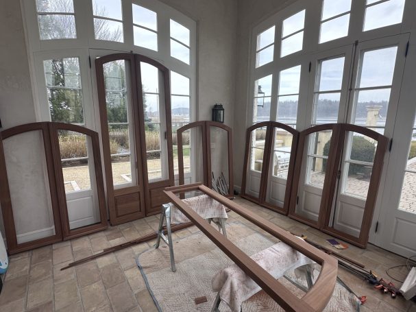 Custom made mahogany windows and doors