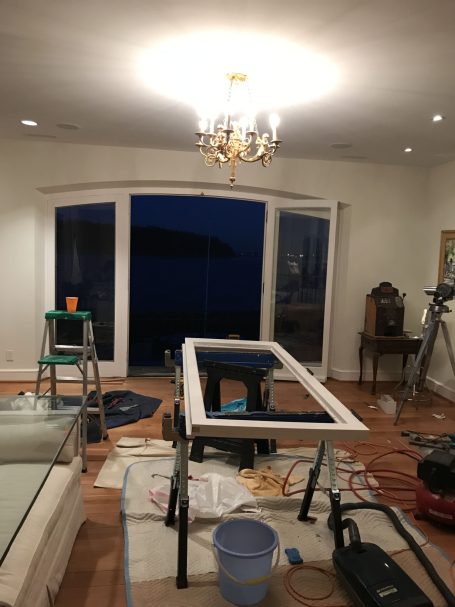 Installing new custom made mahogany doors